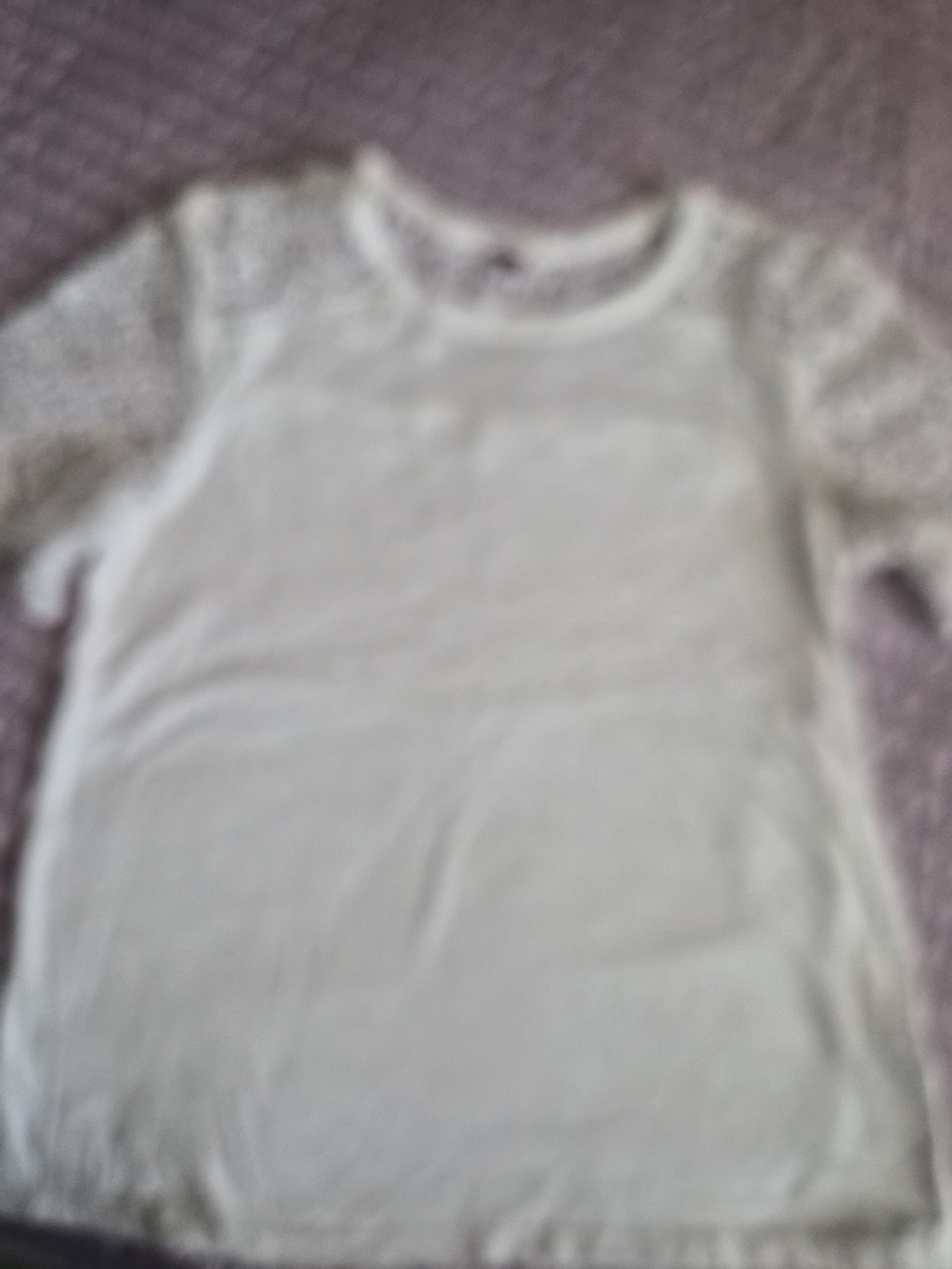 Ladies White Lace-Sleeve Top